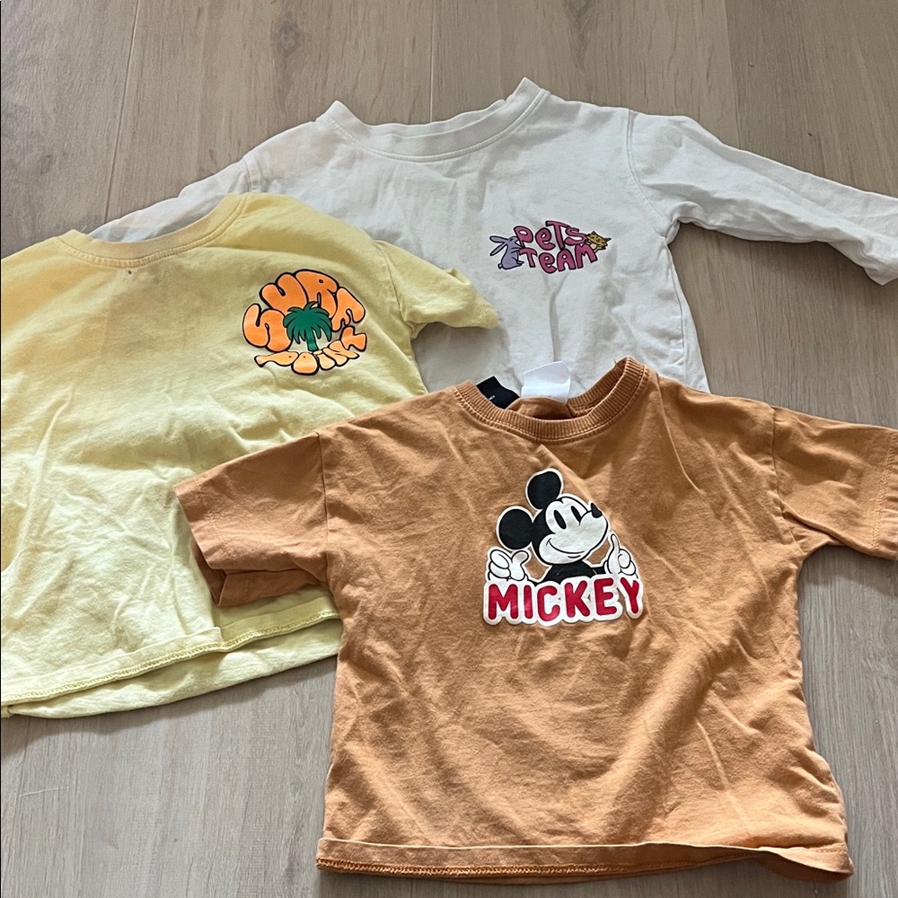 Zara Kids T-Shirts - White, Yellow, Tan